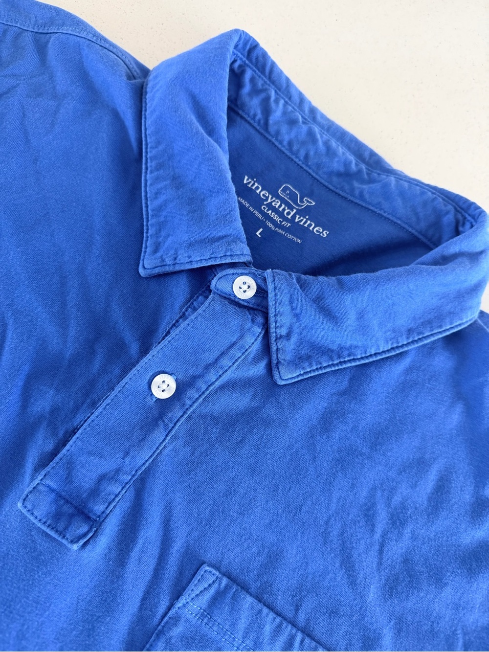 Vineyard Vines Men’s Pima Cotton Blue Polo Shirt